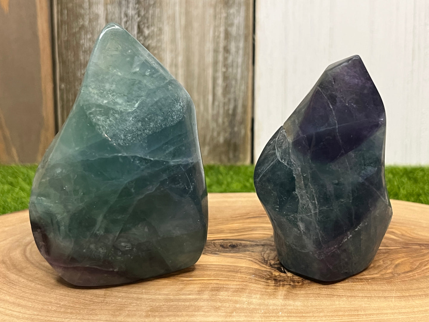 Feather Fluorite Flame Carving