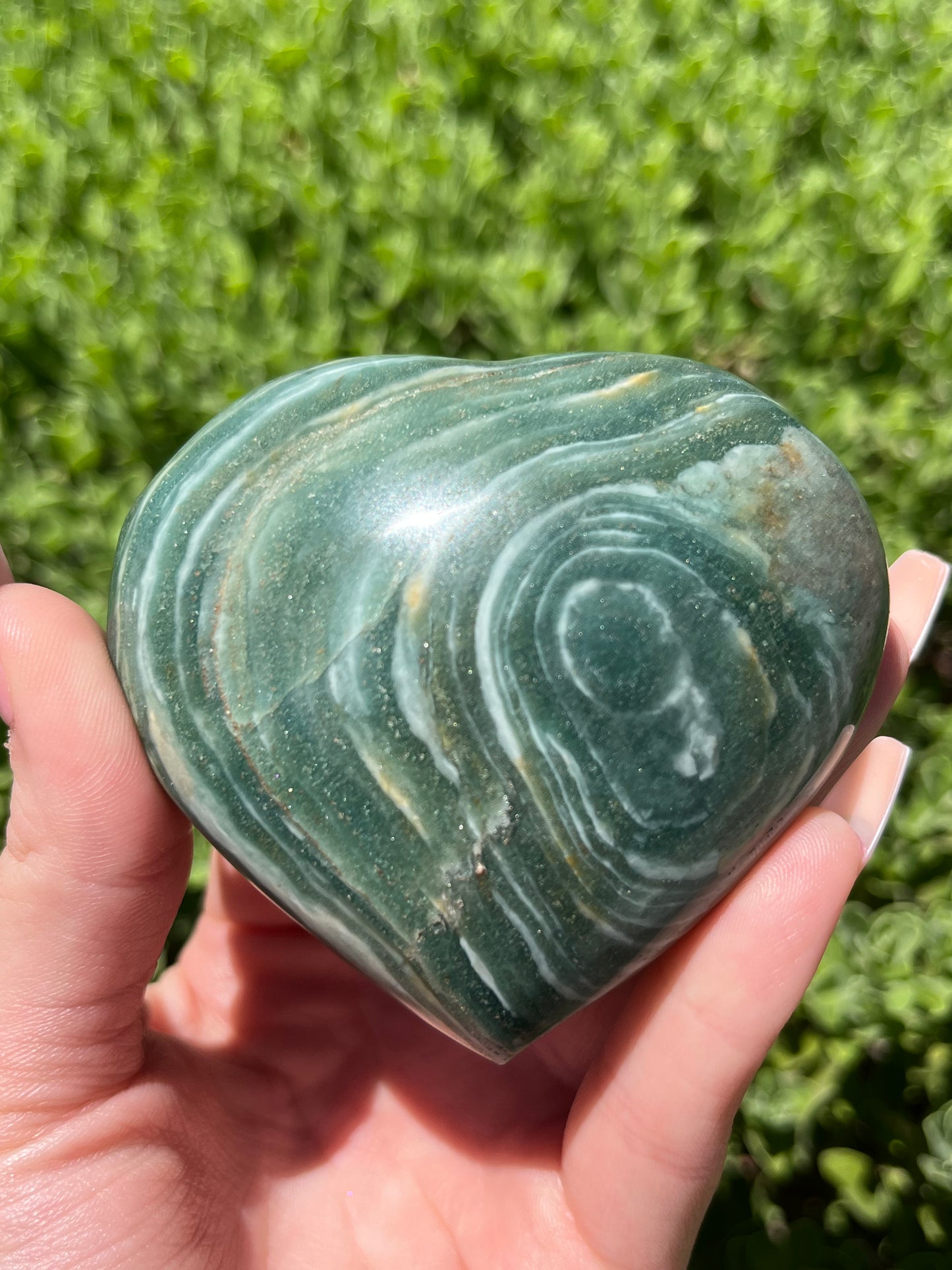 Ocean Jasper Puffy Heart Carvings