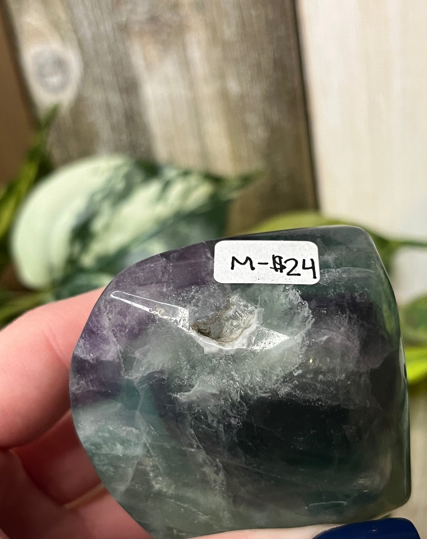 Feather Fluorite Flame Carving