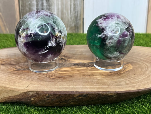 Feather Fluorite Spheres