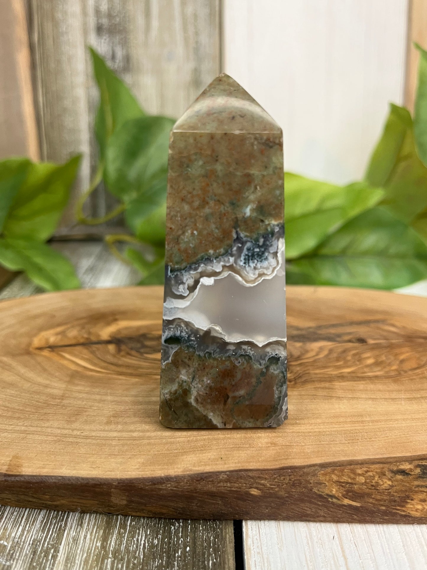 Red Moss Agate Towers From Indonesia