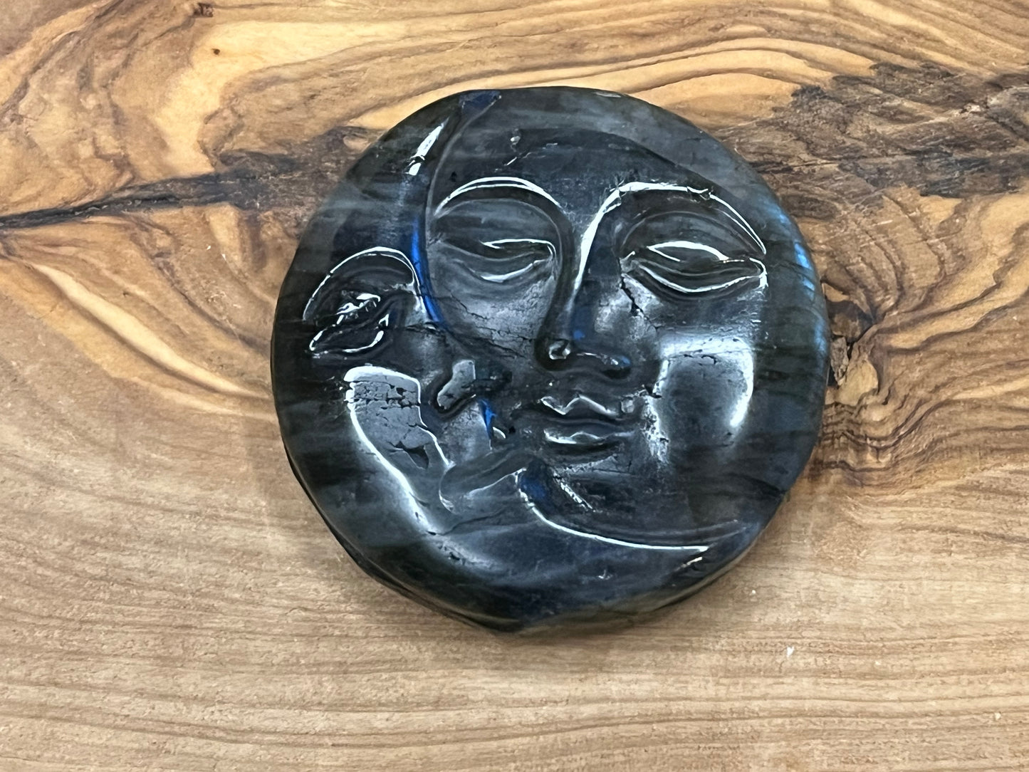 Labradorite Sun & Moon Carving