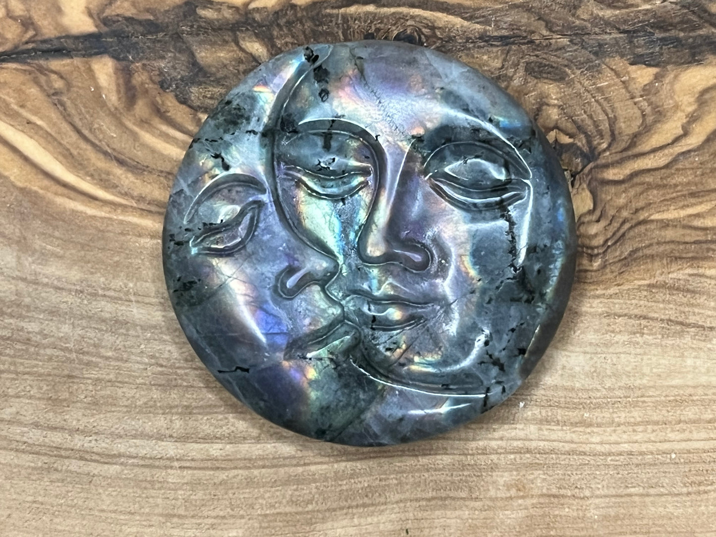 Labradorite Sun & Moon Carving