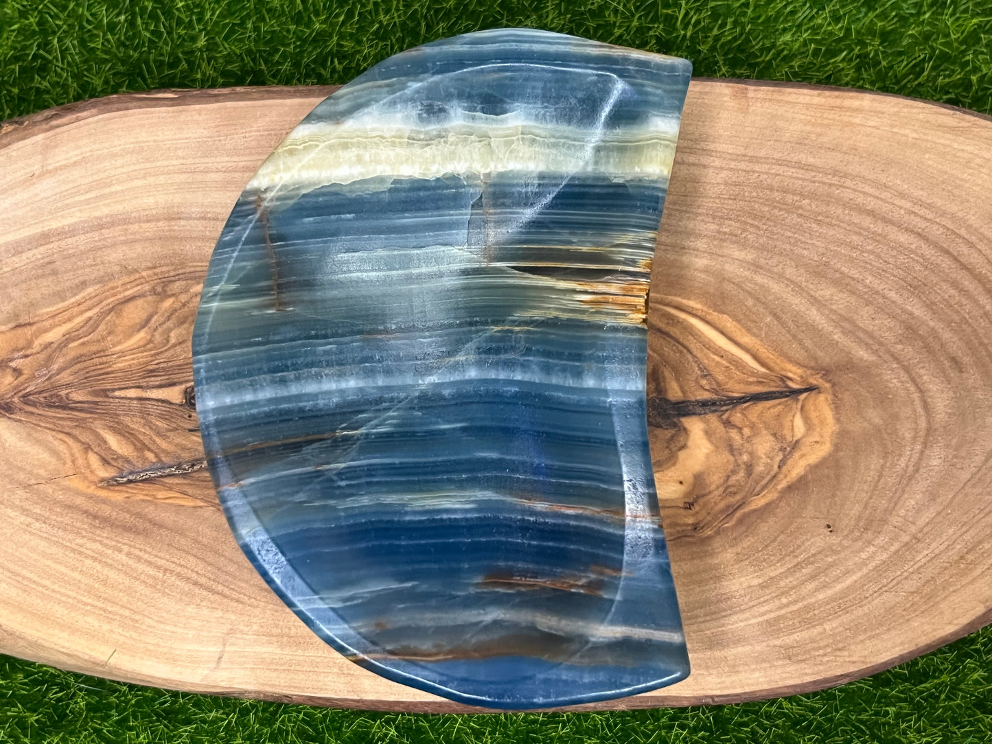 Blue Onyx Moon Bowl