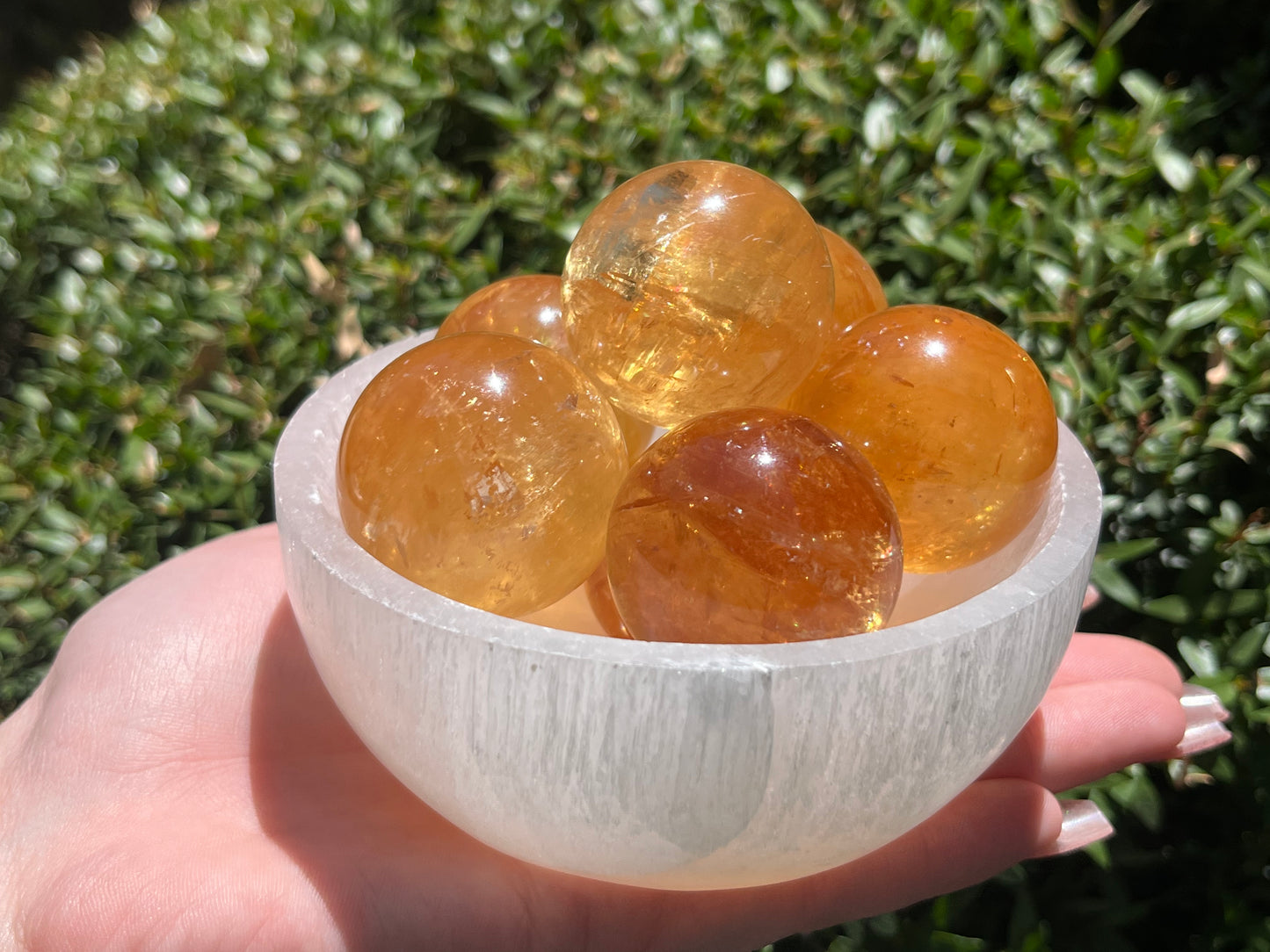 Honey Calcite Small Spheres