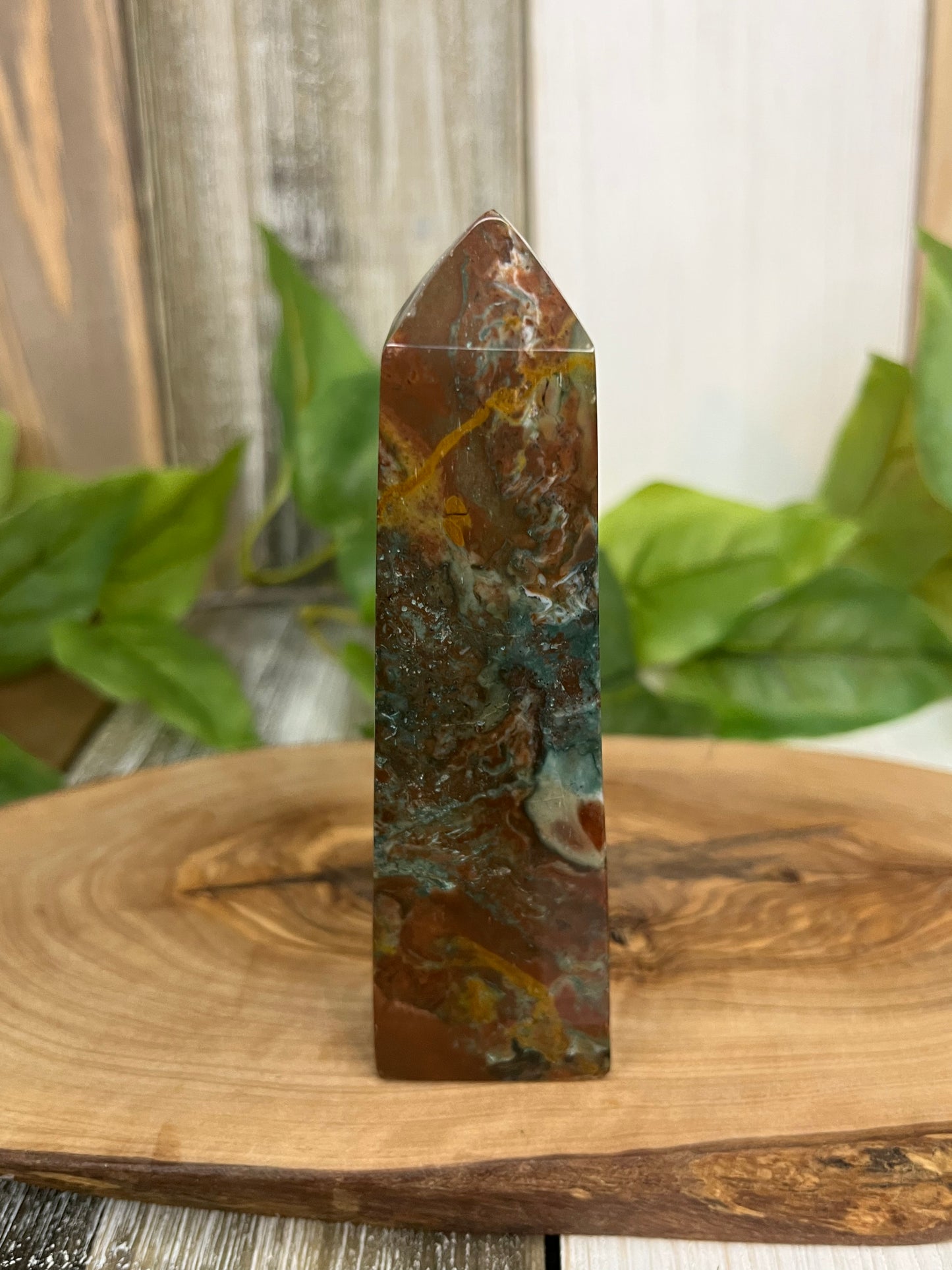 Red Moss Agate Towers From Indonesia