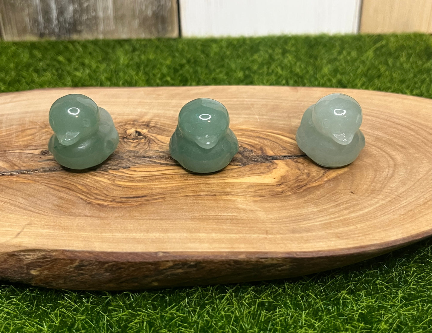 Green Aventurine Duck Carvings