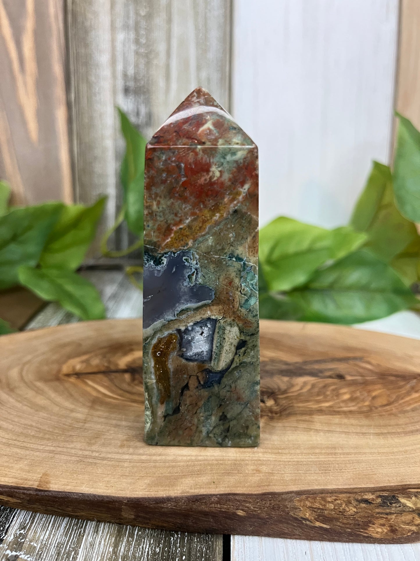 Red Moss Agate Towers From Indonesia