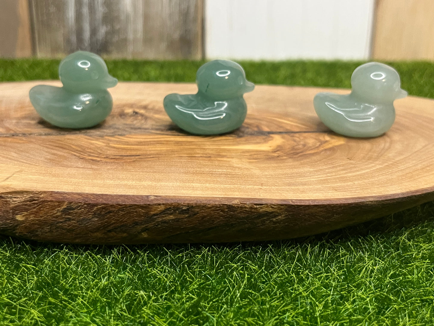 Green Aventurine Duck Carvings