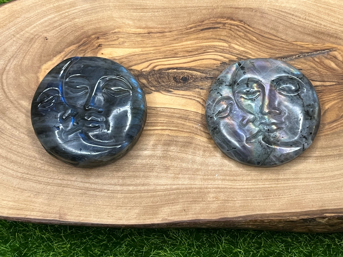 Labradorite Sun & Moon Carving