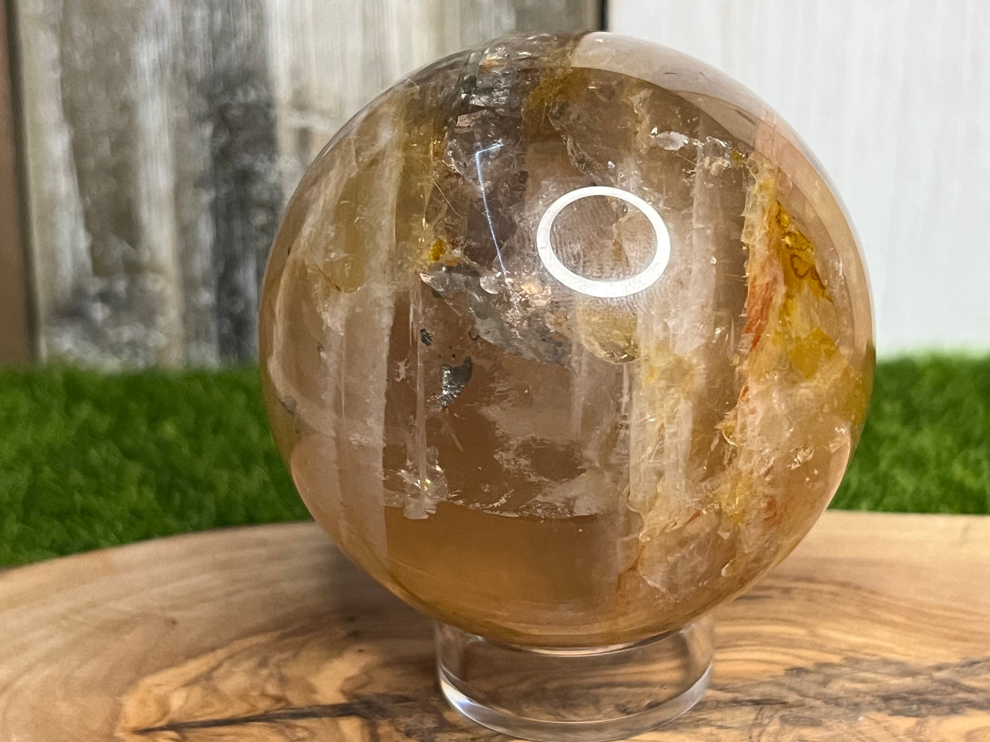 Golden Healer Sphere With Pyrite