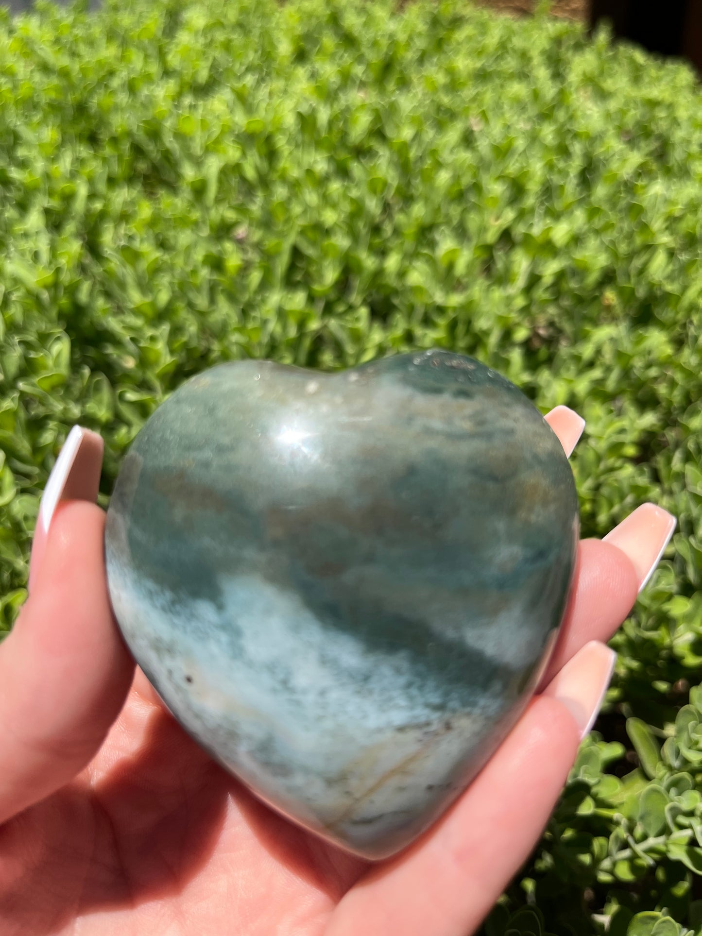 Ocean Jasper Puffy Heart Carvings