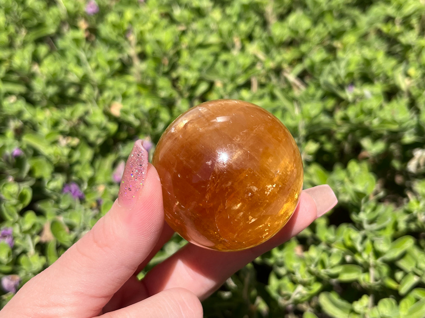 Honey Calcite Sphere