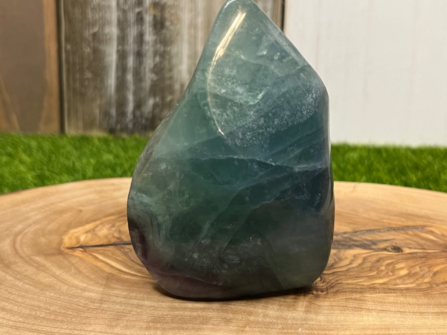 Feather Fluorite Flame Carving