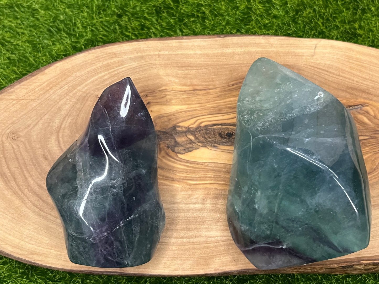 Feather Fluorite Flame Carving