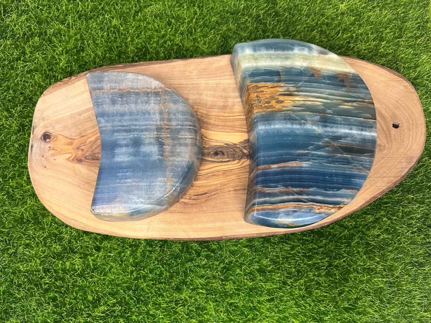 Blue Onyx Moon Bowl