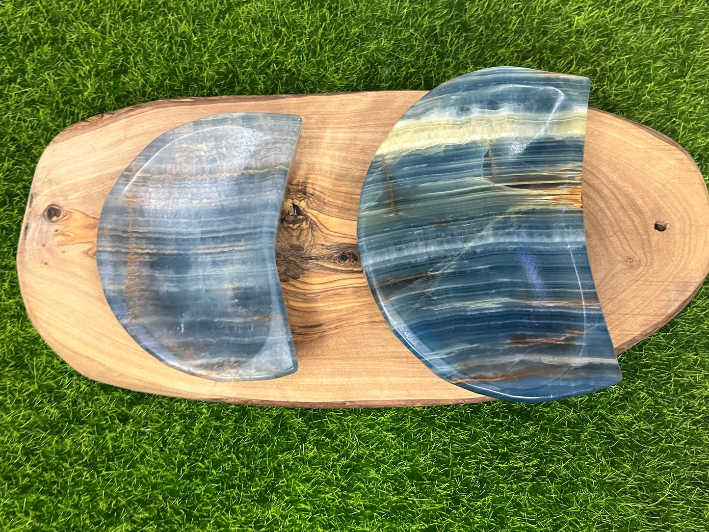 Blue Onyx Moon Bowl