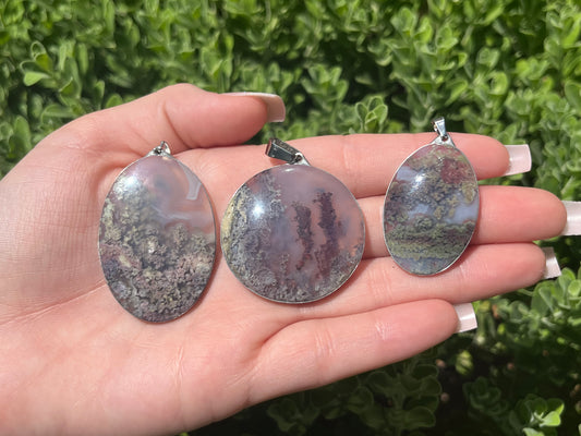 Moss Agate Pendants