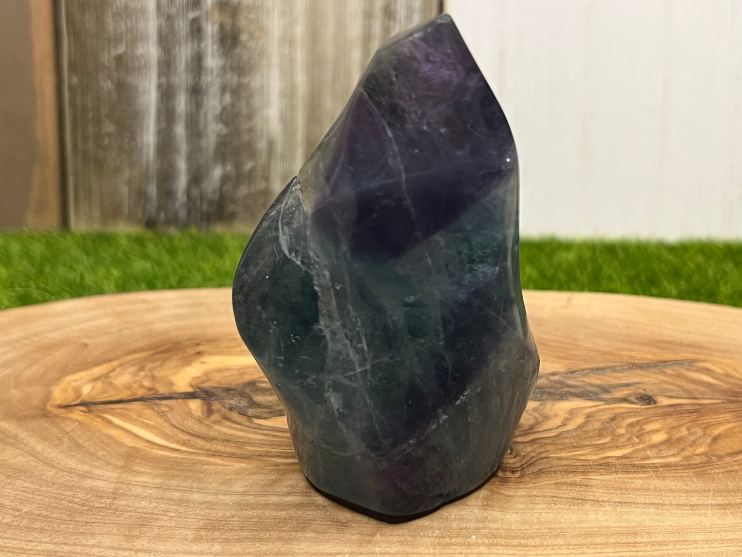 Feather Fluorite Flame Carving