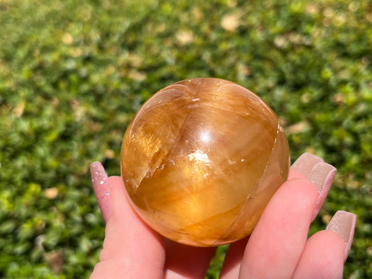 Honey Calcite Sphere