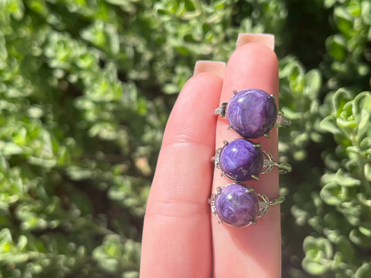 Charoite Adjustable Ring