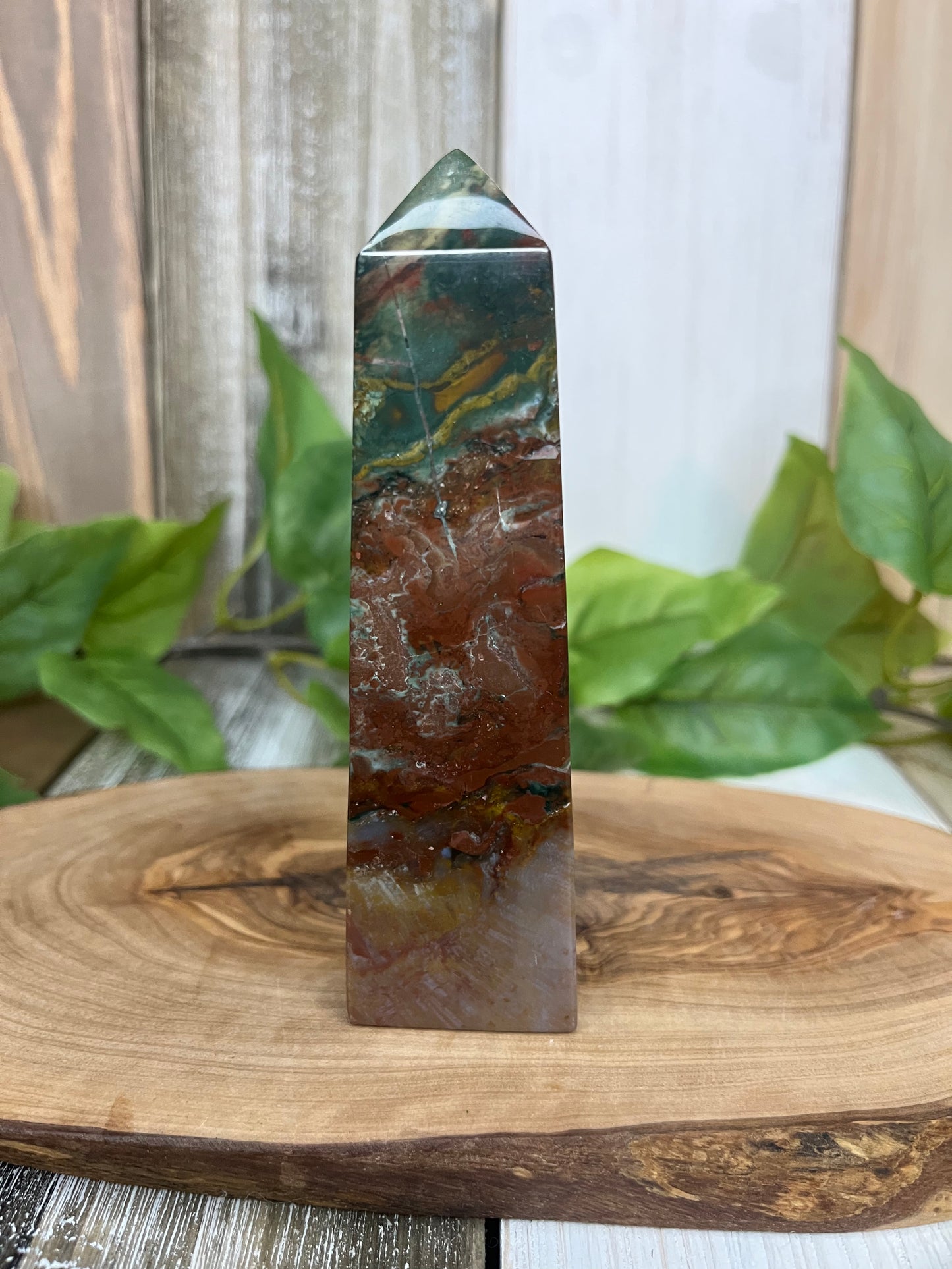 Red Moss Agate Towers From Indonesia