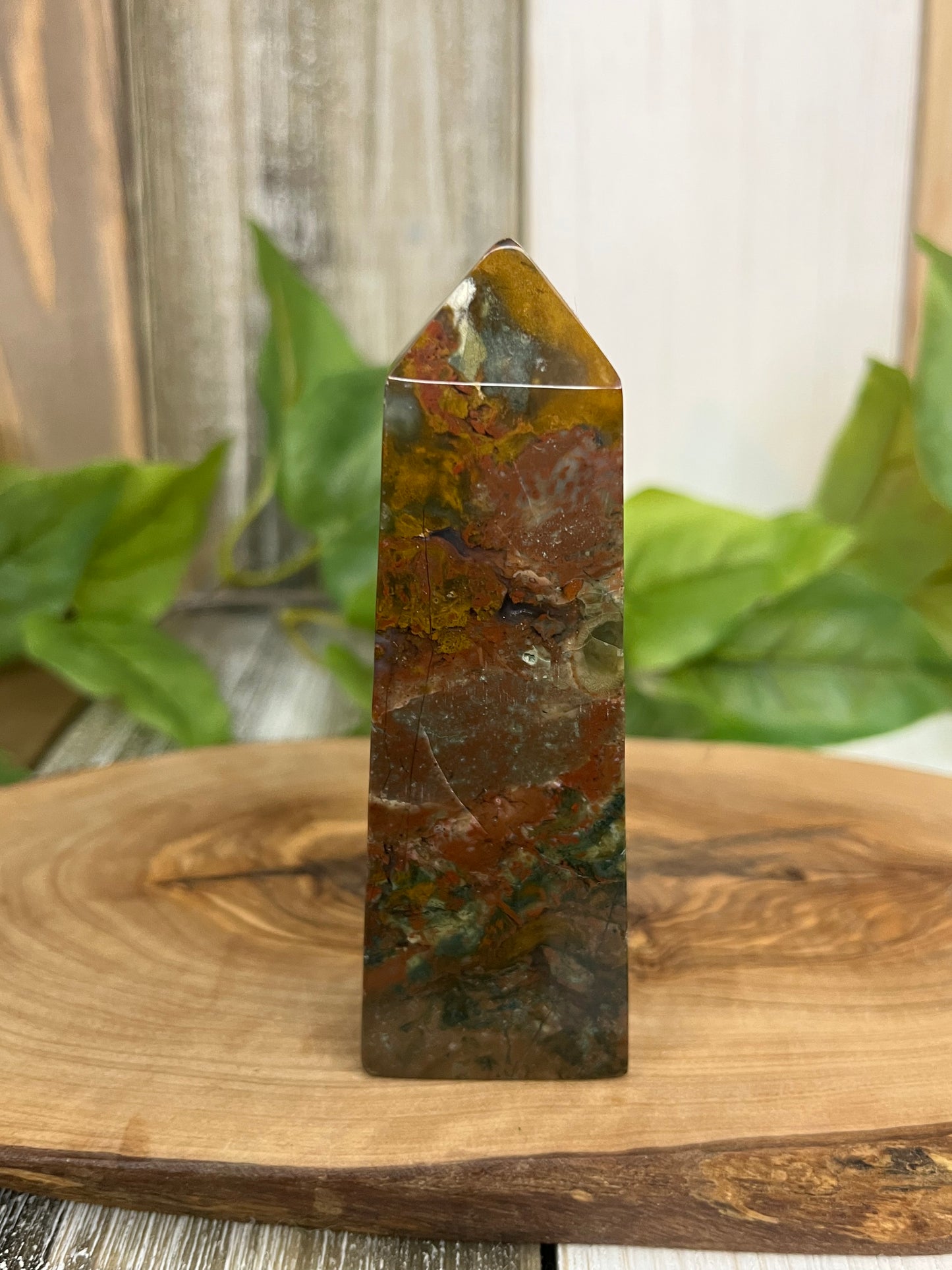 Red Moss Agate Towers From Indonesia