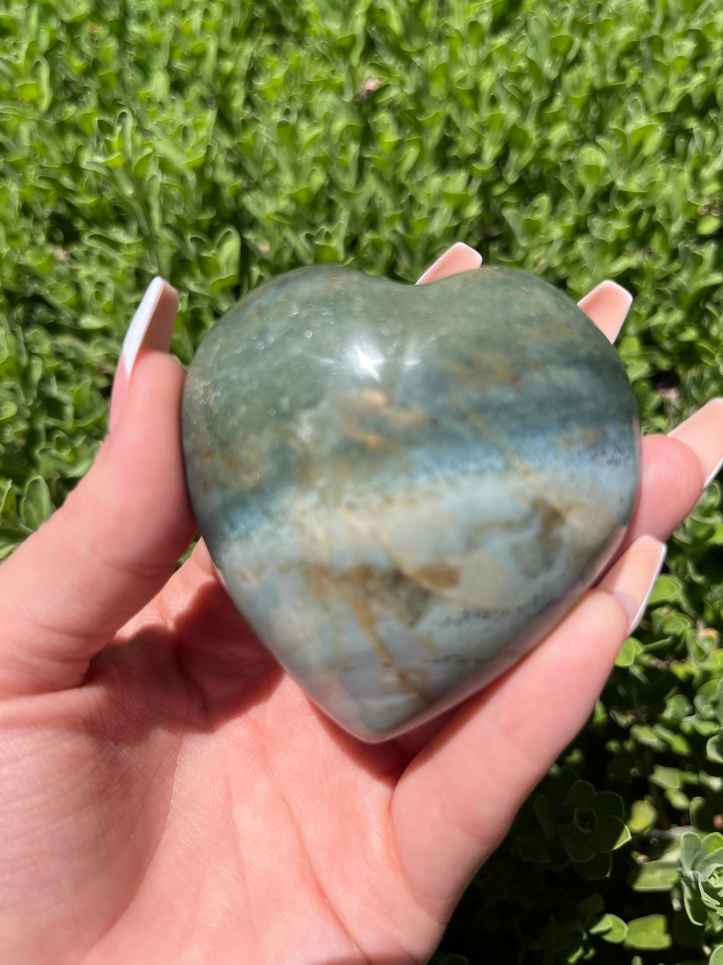 Ocean Jasper Puffy Heart Carvings