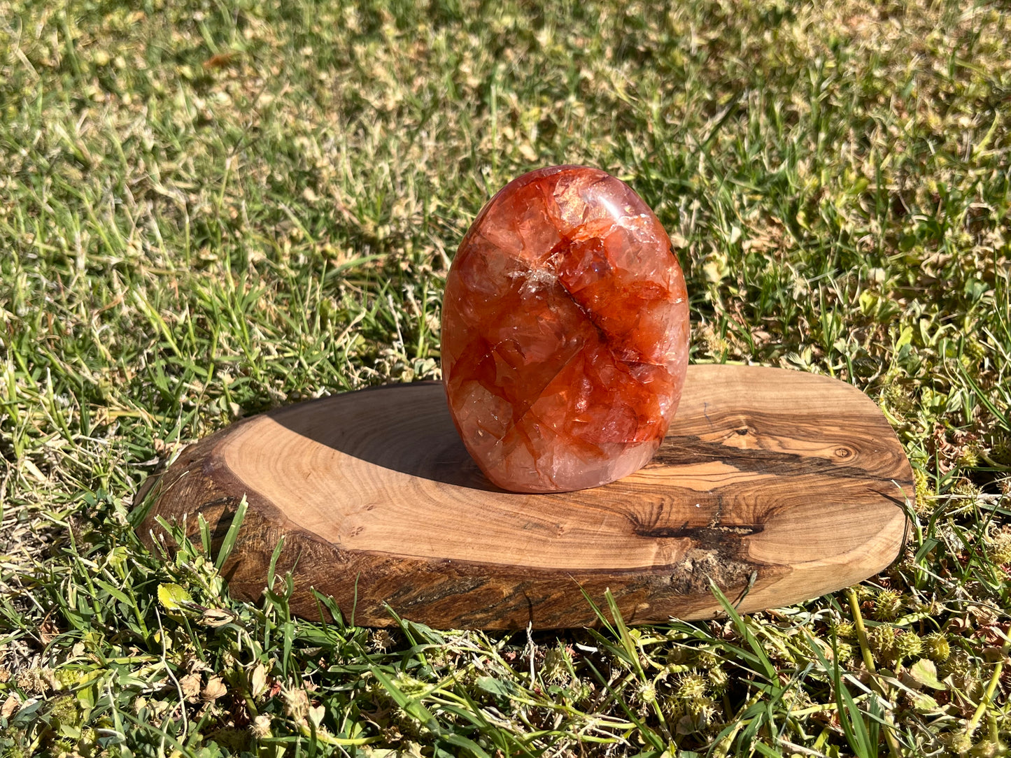 Fire Quartz Freeform With Rainbow Flash