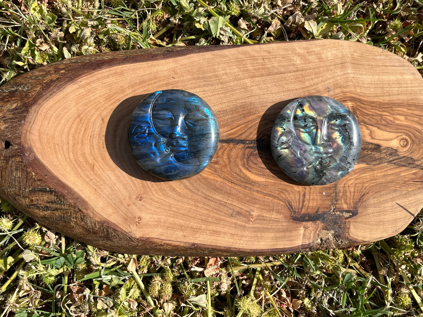 Labradorite Sun & Moon Carving