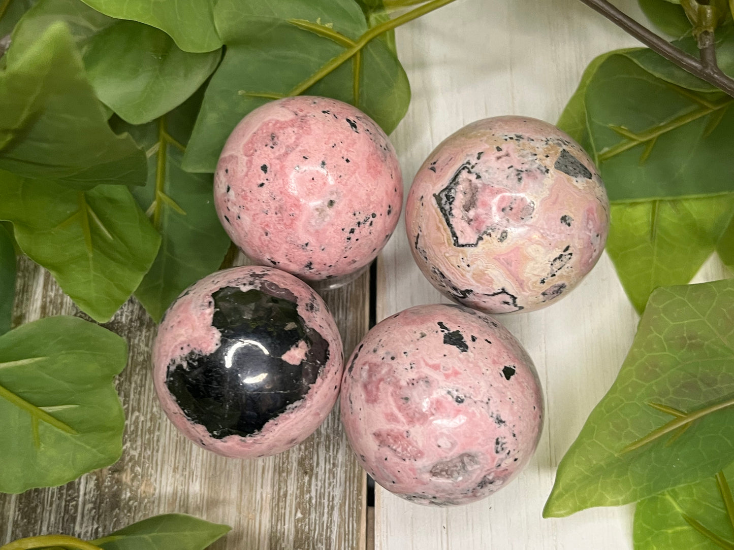 Peruvian Rhodonite Spheres