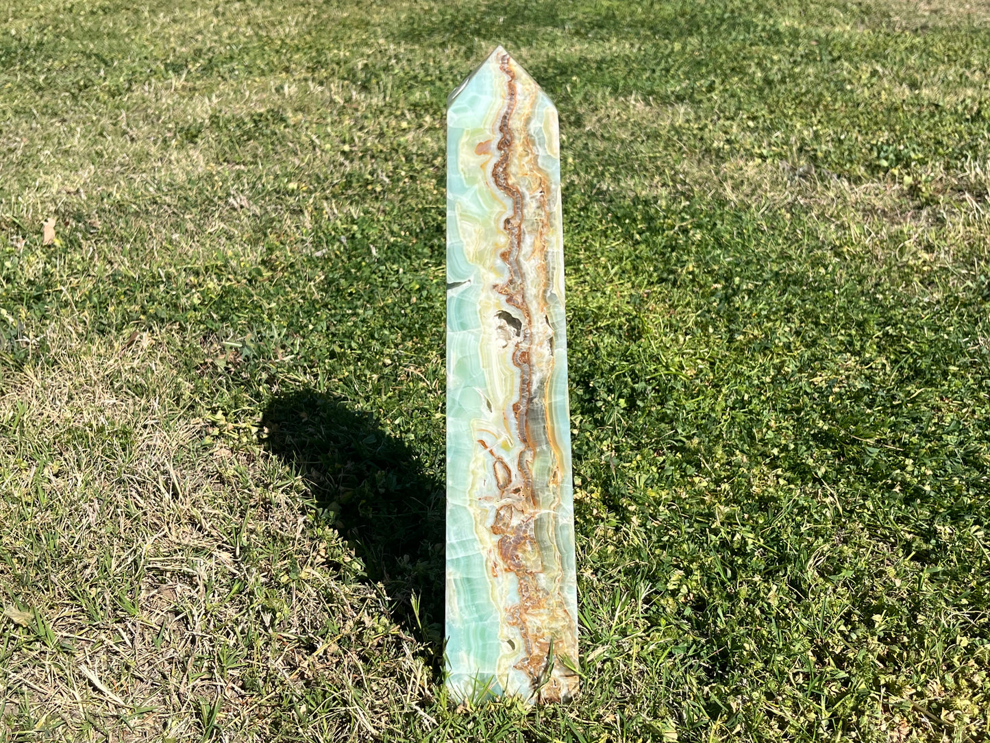 Extra Large Pistachio Calcite Tower From Pakistan