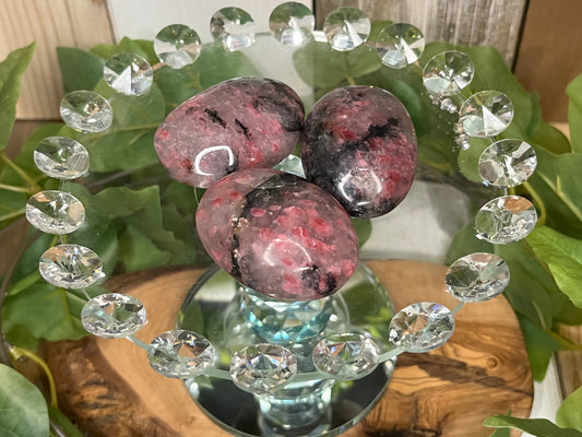 Icey Rhodonite Palm Stones