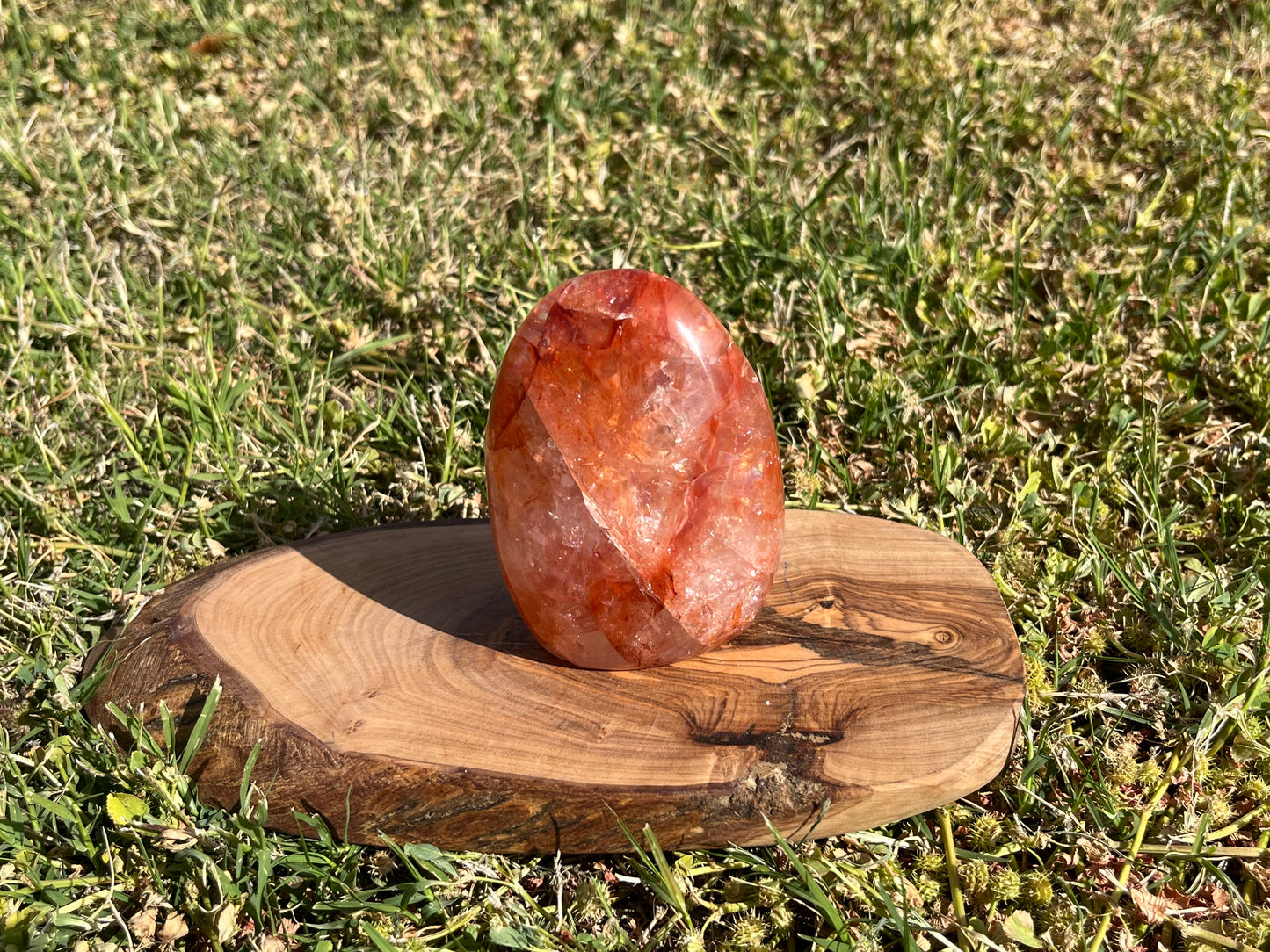 Fire Quartz Freeform With Rainbow Flash